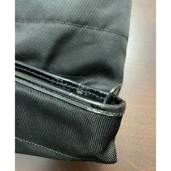 GUCCI Black Nylon Patent Tote Handbag Purse Women Laptop Business Overnight Hobo - Picture 12 of 15